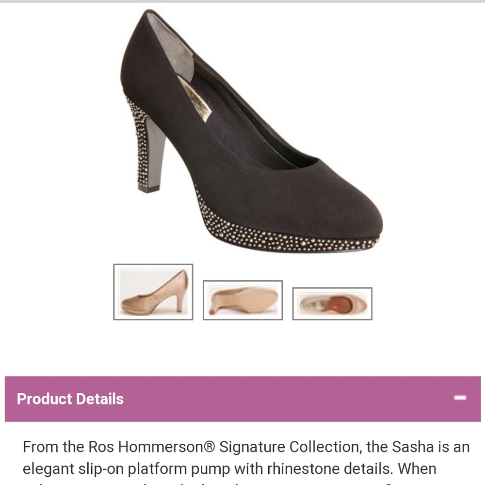 Ros Hommerson Black Rhinestone platform pumps